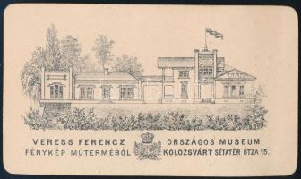 cca 1860 Előkelő férfi portréja, keményhátú fotó Veress Ferenc kolozsvári műterméből; a műtermet ábr...