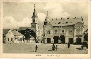 1913 Siófok, falu részlet, Piactér, Gizella udvar, Kremsier Pál üzlete (fl)