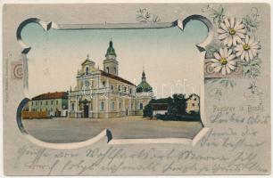 1903 Brezje, Bresiach; pilgrimage church. Floral (EB)