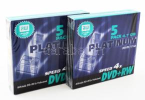 2 bontatlan csomag írható DVD (össz. 10 db), Platinum 4x DVD+RW, 4.7 GB