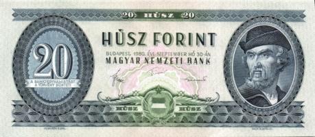 1980. 20Ft (4x) 2x egymásutáni sorszámmal T:I (2x), II+ (2x)