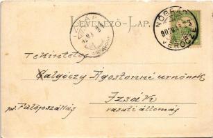 1902 Verőce, Nógrádverőce; Fő út, Kopunecz József üzlete és saját kiadása. Art Nouveau, floral (szak...