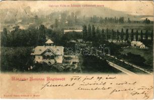 1901 Balatonboglár, Boglár; Gaizágó villa és vasútállomás a várdombról nézve. Kapható Simon Gézánál (fl)