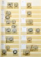 Kb 800 db osztrák-magyar okmánybélyeg fogazatokra válogatva, 16 lapos A4-es berakóban