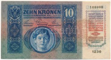 1915. 10K "1230 168998" piros "MAGYARORSZÁG" felülbélyegzéssel T:AU Adamo K11