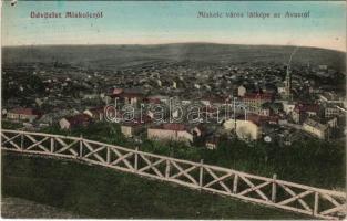 1912 Miskolc, látkép az Avasról. Orosz Ferenc kiadása (szakadás / tear)