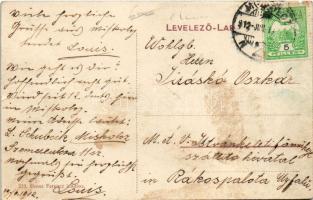 1912 Miskolc, látkép az Avasról. Orosz Ferenc kiadása (szakadás / tear)