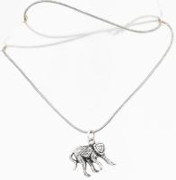 Ezüst(Ag) kígyó nyaklánc, jelzett, h: 42 cm, majom medállal, 2,5×2,2 cm, nettó: 7,6 g