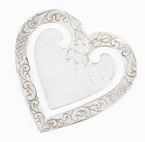 Ezüst(Ag) szív alakú könyvjelző, jelzett, 4×3,8 cm, nettó: 4,9 g