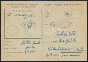 1944 aug. 25 Munkaszolgálatosnak küldött tábori posta lap