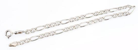 Ezüst(Ag) figaro karkötő, jelzett, h: 20,5 cm, nettó: 4,2 g