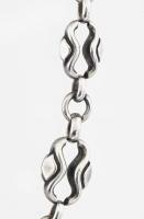 Ezüst(Ag) masszív fantáziaszemes nyaklánc, jelzett, h: 36,5 cm, nettó: 15,1 g