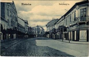 1915 Miskolc, Széchenyi utca, Weissberg Adolf Özv. utóda divatáruháza, üzletek. Stamberger B. kiadása (ragasztónyom / gluemark)