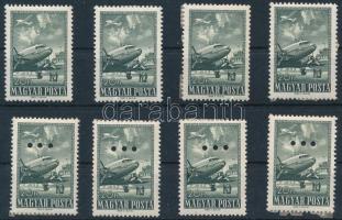 1957 Repülő 20Ft 1 postatiszta és 3 falcos normál + 4 falcos hármaslyukasztású bélyeg (**20.800)