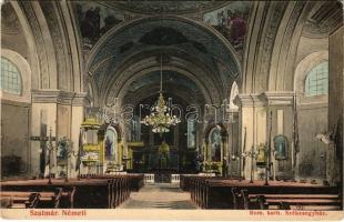 1907 Szatmárnémeti, Szatmár, Satu Mare; Római katolikus székesegyház, belső. Reizer János kiadása / cathedral, interior (EM)