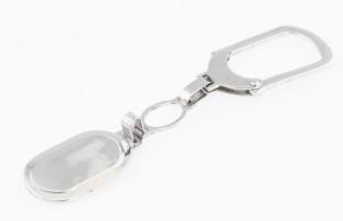 Ezüst(Ag) kulcstartó, jelzett, h: 9,5×2 cm, nettó: 8,8 g