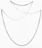 Ezüst(Ag) csavart, fonott nyaklánc, jelzett, h: 65 cm, nettó: 6,6 g