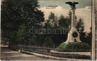 1916 Csáktornya, Cakovec; Zrínyi emlékmű Turullal / monument (Rb)