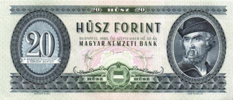 1980. 20Ft (3x) egymásutáni sorszámmal T:II+ Csak egyszer hajtva!