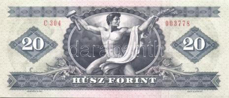 1980. 20Ft (3x) egymásutáni sorszámmal T:II+ Csak egyszer hajtva!