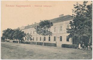 1912 Nagyenyed, Aiud; Honvéd laktanya. Földes Ede kiadása / K.u.K. military barracks (fl)