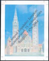 2004 A szegedi Fogadalmi Templom felszentelésének 75. évfordulója emlékív első cromalin próbanyomata, a hátoldalon aláírással