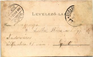 1899 (Vorläufer) Komárom, Komárnó; Öreg vár, Sétatér, Zene pavilon, Tiszti pavilon, Várkapu, Klapka ...