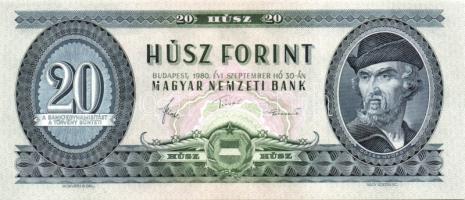 1980. 20Ft (4x) egymásutáni sorszámmal T:I,I-