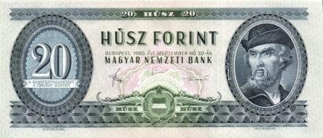 1980. 20Ft (4x) egymásutáni sorszámmal T:I,I-