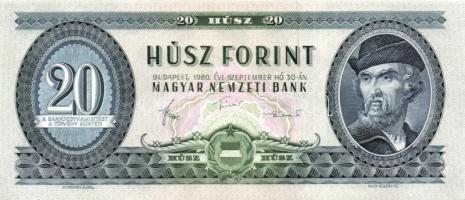 1980. 20Ft (4x) egymásutáni sorszámmal T:I,I-