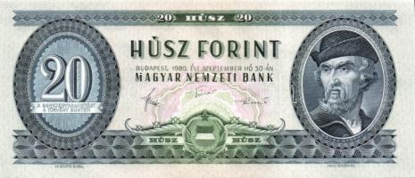 1980. 20Ft (4x) egymásutáni sorszámmal T:I,I-