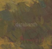 Szimon Jenő (1902-1978): Vízparti táj. Olaj, karton, jelezve jobbra lent. Jobb felső sarkában sérült...