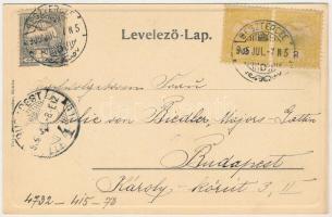 1905 Beszterce, Bistritz, Bistrita; Kornmarkt / Búzasor, Carl Lebküchner üzlete. Theodor Botschar ki...