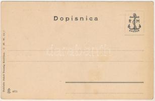 Konjscina, Konscina; Kolodvor, Zupni dvor, Skola i crkva, Gostiona Taussig / vasútállomás, járásbíró...