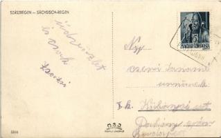 1943 Szászrégen, Reghin; látkép, Római katolikus gimnázium, Állami közkórház / general view, Catholi...