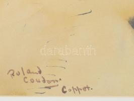 Roland Coudon (1897-1954), francia festő: Coppet, Franciaország. Akvarell, papír, jelezve balra lent...