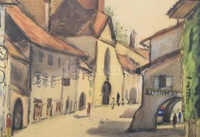 Roland Coudon (1897-1954), francia festő: Coppet, Franciaország. Akvarell, papír, jelezve balra lent...