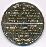 1993. "Magyarország-Anglia 6:3 - 1953. Nov. 25." aranyozott fém emlékérem tokban (42,5mm) ...