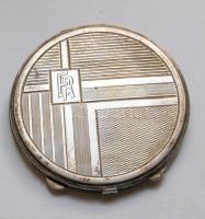 Régi női ezüst (Ag) púderesdoboz, tükörrel, bruttó 61,8g