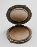 Régi női ezüst (Ag) púderesdoboz, tükörrel, bruttó 61,8g