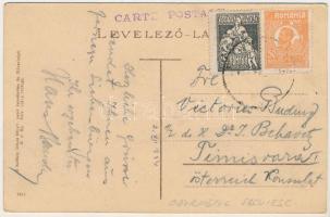 Székelyudvarhely, Odorheiu Secuiesc; Millenium szobor, Hodor Károly és Szentpétery Károly üzlete, li...