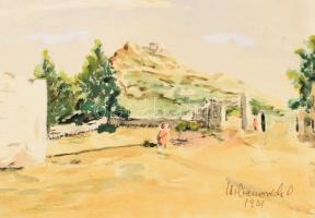 11 db akvarell és szénrajz, vegyes technika, klf jelzésekkel 20x30 cm