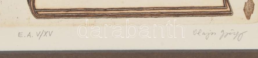 Olajos György (1953-): Medicinák III., 1981. Rézkarc, papír, jelzett, művészpéldány E.A. V/XV számoz...