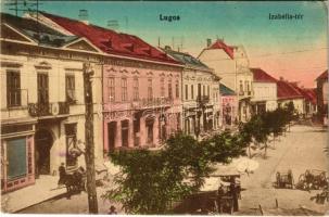 1915 Lugos, Lugoj; Izabella tér, piac, központi sörcsarnok. Nemes Kálmán kiadása / square, market, beer hall (EK)