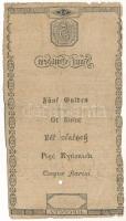 1806. 5G "Bécsi városi bankócédula" vízjeles papíron, lyukasztva T:VG Habsburg Monarchy 18...