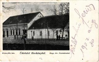 1902 Harkány, Weisz-féle ház, M. kir. Postahivatal (b)