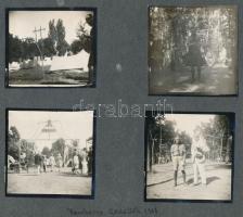 1933 Gödöllői cserkész Jamboree, 5 db albumlapra ragasztott fotó, 6×6 cm