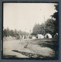 1933 Gödöllői cserkész Jamboree, 5 db albumlapra ragasztott fotó, 6×6 cm