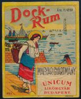 Dock - Rum, Unicum Likőrgyár címke