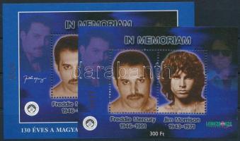 2001 Freddie Mercury - Jim Morrison normál + nagyobb méretű 1-1 db emlékív (4.000)